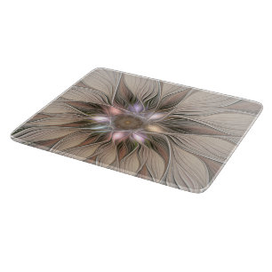 Glatt Flower Abstrakt Beige Brown Blommigt Fractal
