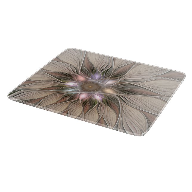 Glatt Flower Abstrakt Beige Brown Blommigt Fractal (Hörn)