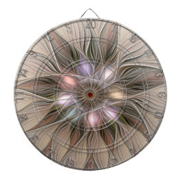 Glatt Flower Abstrakt Beige Brown Blommigt Fractal Darttavla
