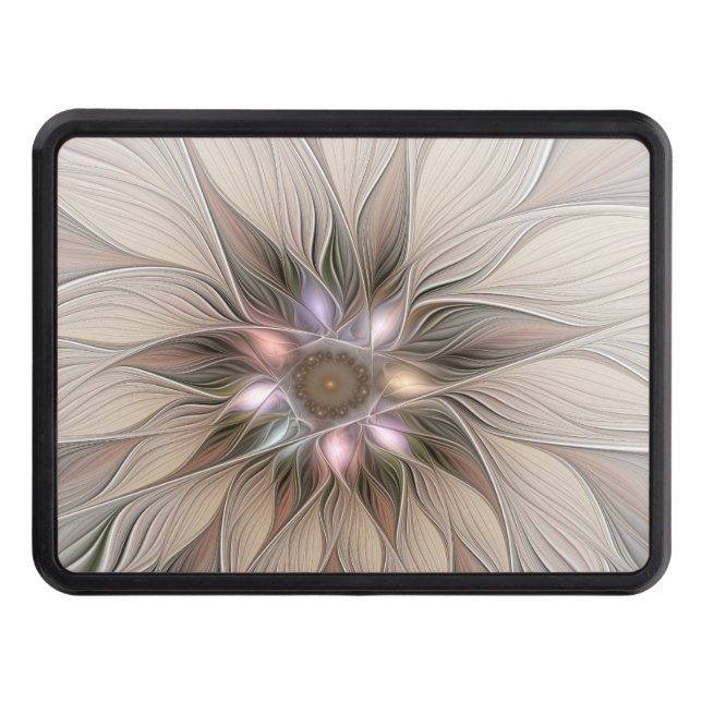 Glatt Flower Abstrakt Beige Brown Blommigt Fractal Dragkroksskydd (Framsidan)