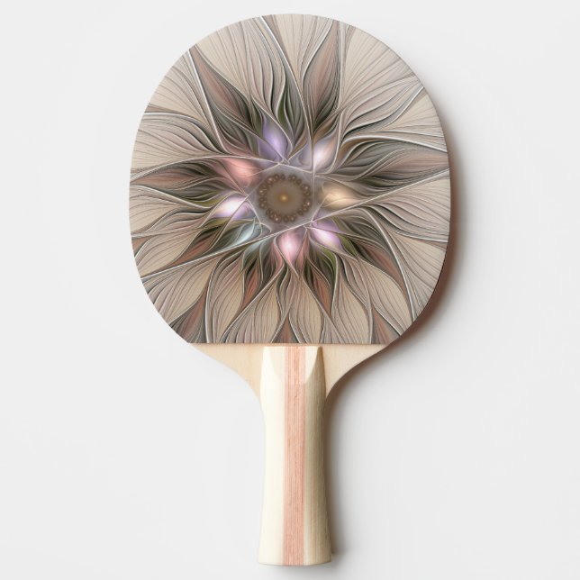 Glatt Flower Abstrakt Beige Brown Blommigt Fractal Pingisracket (Framsidan)