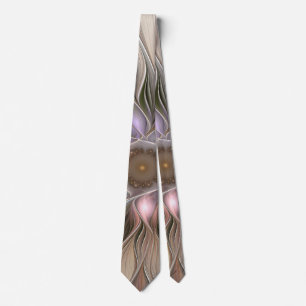 Glatt Flower Abstrakt Beige Brown Blommigt Fractal Slips