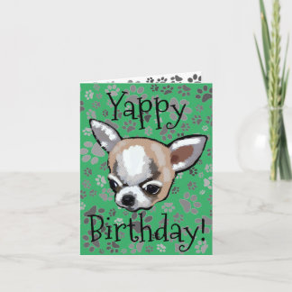 Glatt födelsedag Chihuahua-kort Kort