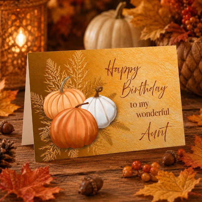 Glatt födelsedag till min underbara faster under h kort (Fall Season Happy Birthday to My Wonderful Aunt Card)