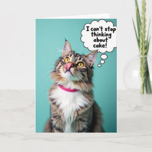 Glatt Födelsedags Tabby Katt Kort
