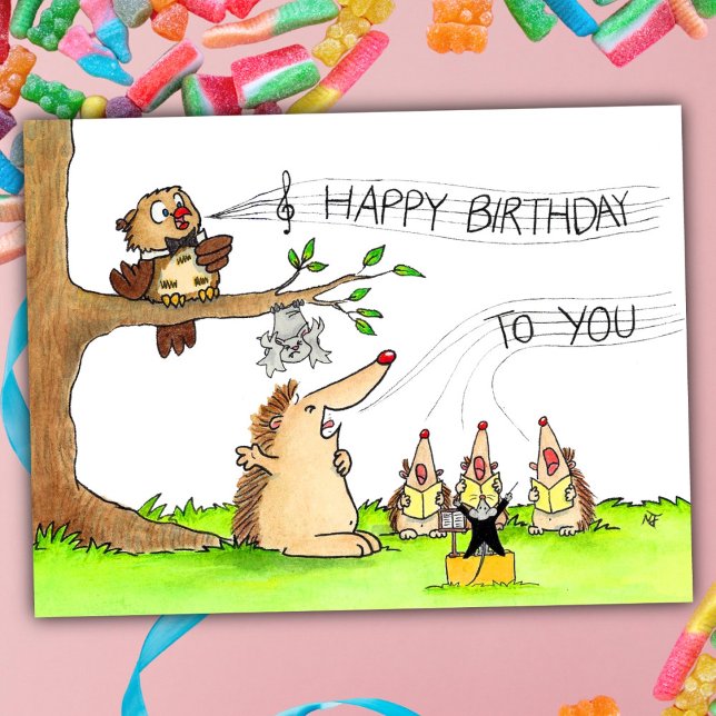 Glatt födelsedagssångare vykort (Skapare uppladdad)