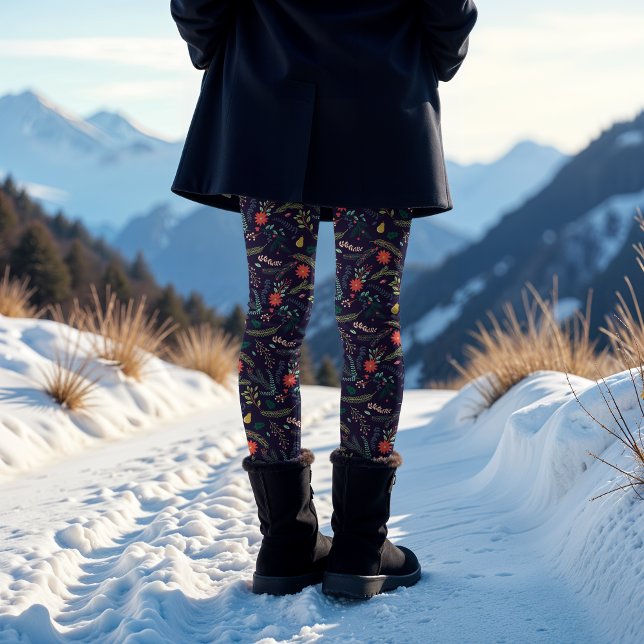 Glatt Foliage | Helgdag Patterned Leggings (Skapare uppladdad)