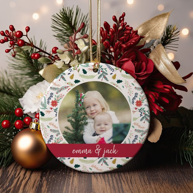 Glatt Foliage Photo Julgransprydnad Keramik (Skapare uppladdad)