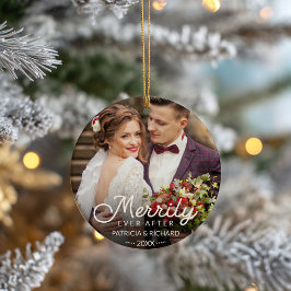 Glatt för evigt efter Nyförlovade Foto Ornament
