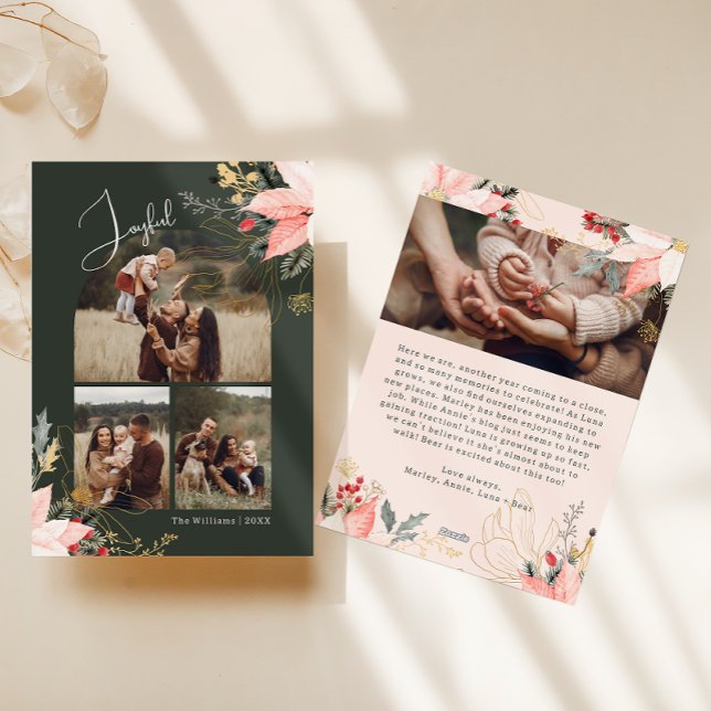 Glatt för Vinterbågsbåge fyra fotomörjul Julkort (Skapare uppladdad)