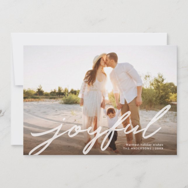 Glatt foto för handskrivet skript i julklapp julkort (Framsida)