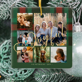 Glatt fotokollage i manusfamiljen - kallas jul julgransprydnad keramik