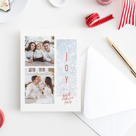 Glatt Frosty Family Two Photo Helgdag Card Julkort