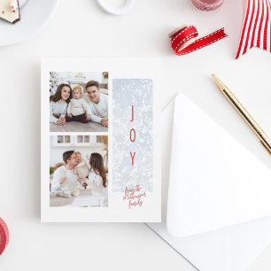 Glatt Frosty Family Two Photo Helgdag Card Julkort