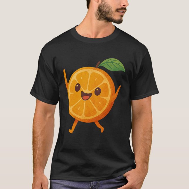 Glatt Frukt Citrus Glad Fruktarisk Söt Orange T Shirt (Framsida)