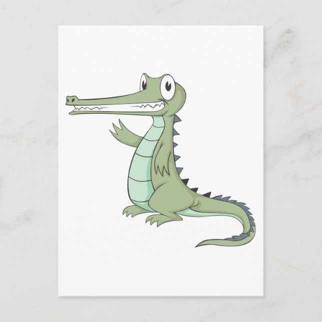 Glatt Gharial Gavial Crokodile Vykort (Framsida)