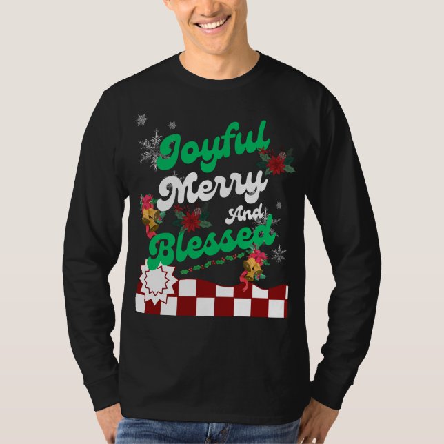 Glatt glädje och välsignelse ,återjul t shirt (Framsida)