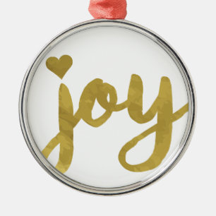Glatt Glatt Jag har Har Joy Fullt av Joy Guld Art Julgransprydnad Metall
