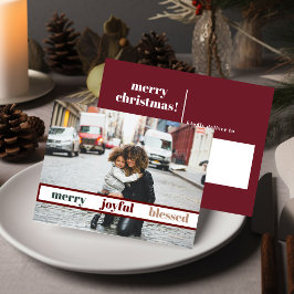 Glatt God jul-fotovykort Vykort