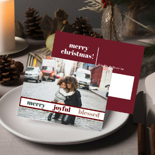 Glatt God jul-fotovykort Vykort
