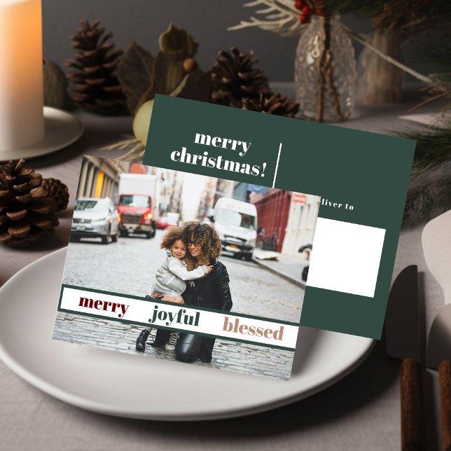 Glatt God jul-fotovykort Vykort (Skapare uppladdad)
