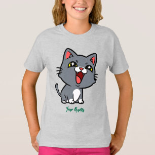 Glatt grå kattunge t shirt