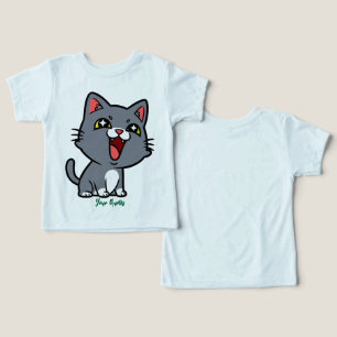 Glatt grå kattunge t shirt