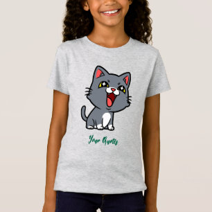 Glatt Grå Kattunge T Shirt