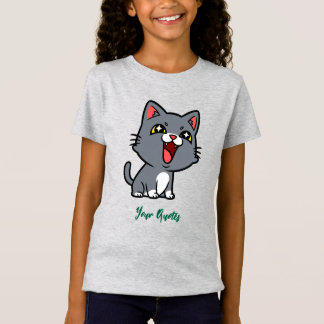 Glatt Grå Kattunge T Shirt