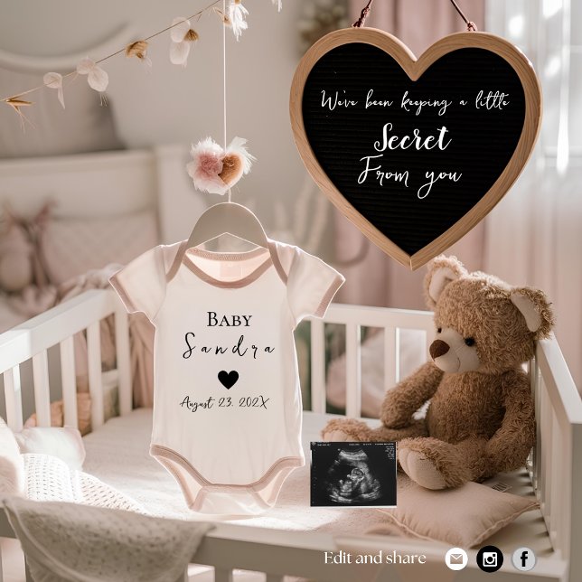 Glatt gravid för Nursery Reveal  Julkort (Skapare uppladdad)