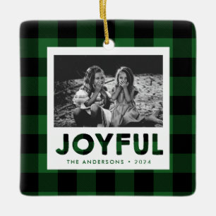 Glatt Grönt Buffalo Play Photo Helgdag Ornament