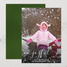 Glatt Grönt för julfotstjärtar - fotoöverlägg Julkort