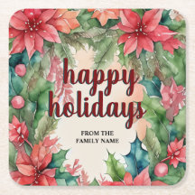 Glatt Grönt Utandning och Röd Poinsettia Helgdag