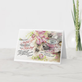 Glatt gud/lilla ett, mappat gratulationskort, 5"x7 kort