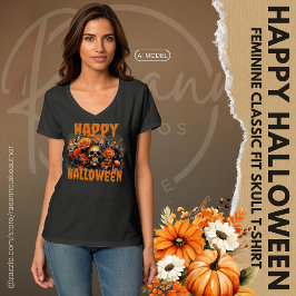 Glatt Halloween Dödskalle T-Shirt