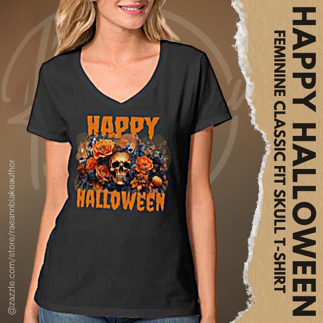 Glatt Halloween Dödskalle T-Shirt (Skapare uppladdad)
