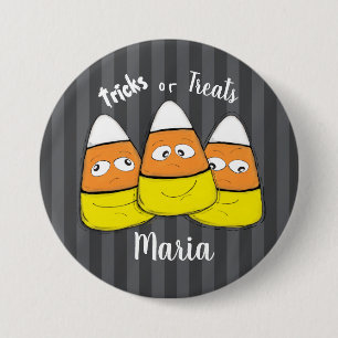 Glatt Halloween-majs-godis Klassisk rund dekal Knapp