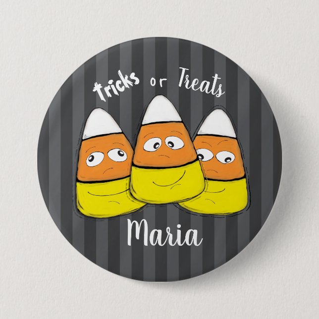 Glatt Halloween-majs-godis Klassisk rund dekal Knapp (Framsida)