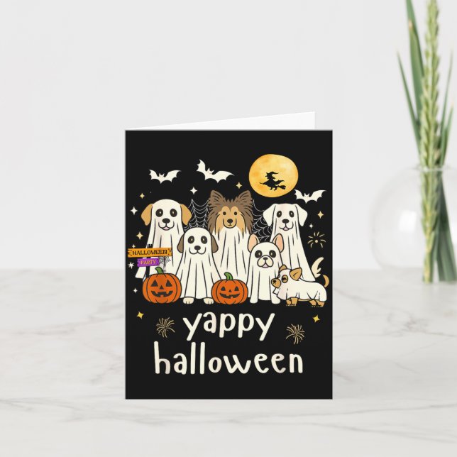 Glatt Halloween Roliga Hundar Spöken Halloween 1 Kort (Framsida)