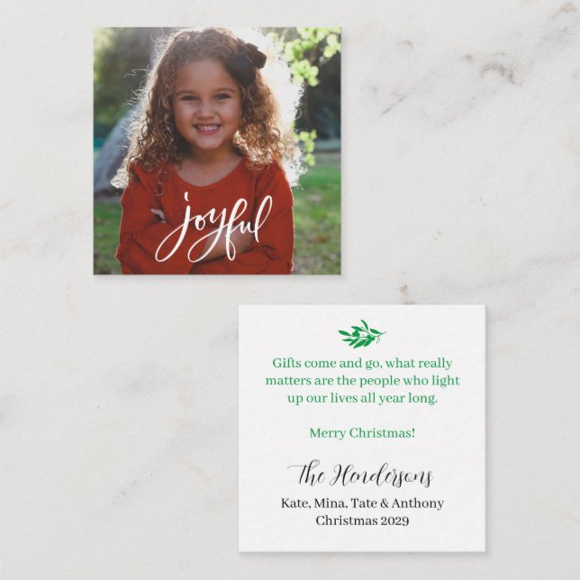 Glatt Hälsning God jul BUDGET-KORT Anteckningskort (Fram/baksida)