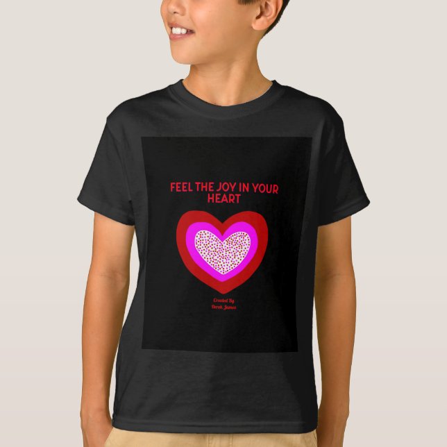 Glatt Heart Boys Black Basic T Shirt (Framsida)