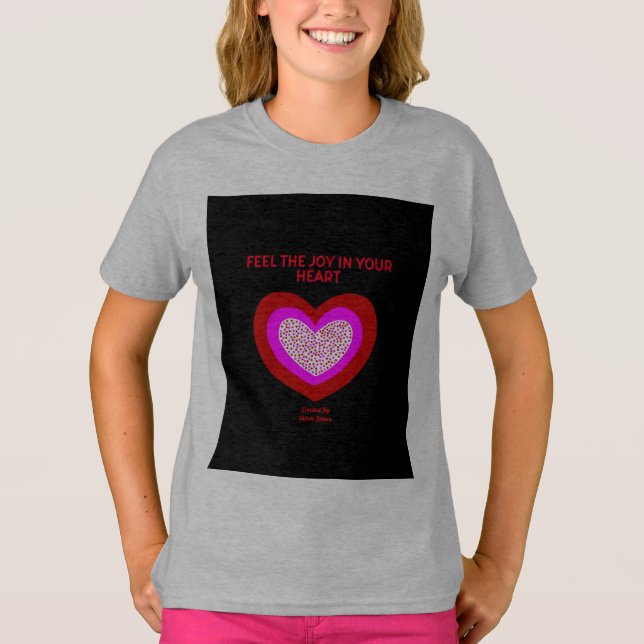 Glatt Heart Girls Light Steel Basic T Shirt (Framsida)