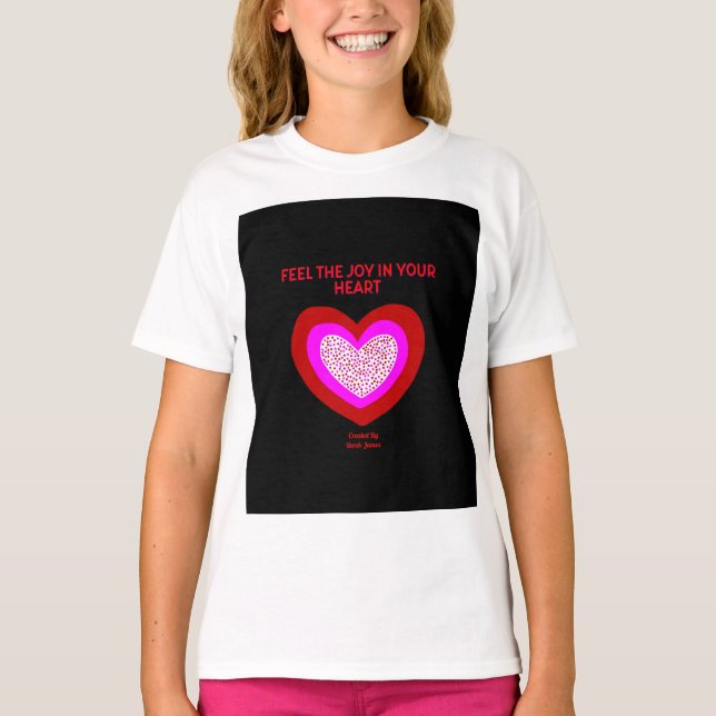 Glatt Heart Girls White Basic T Shirt (Framsida)