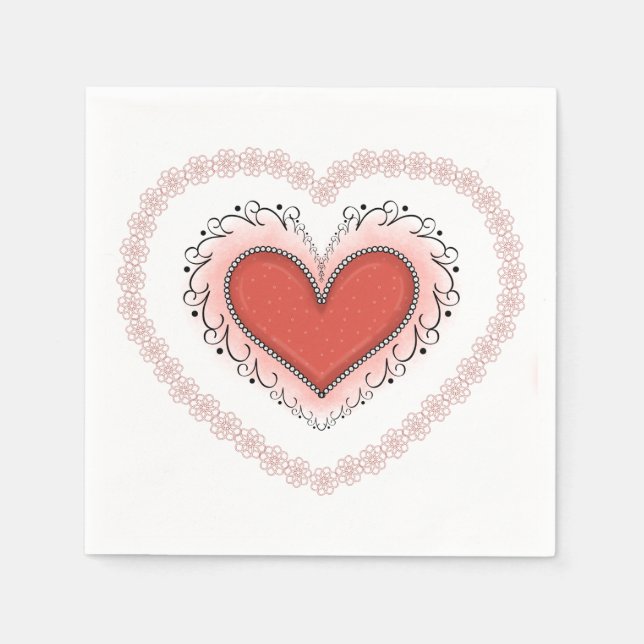 Glatt Heart Napkin Pappersservett (Framsidan)