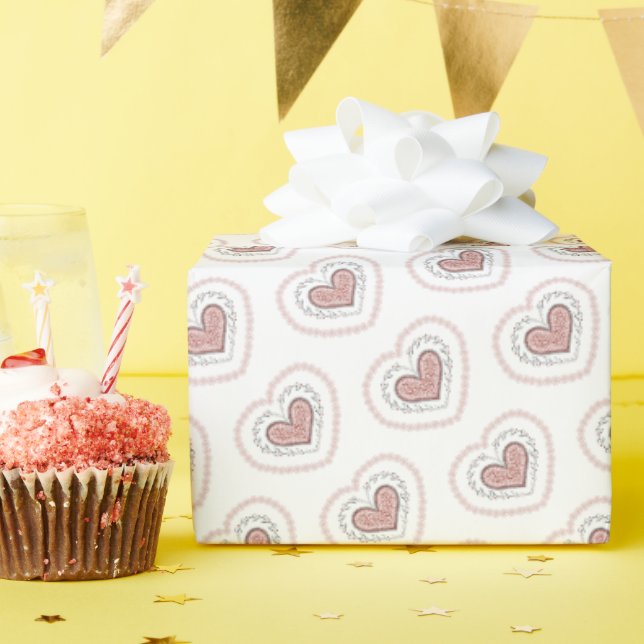 Glatt Hearts Gift Wrap (Leopard) Presentpapper (Födelsedagsfest)