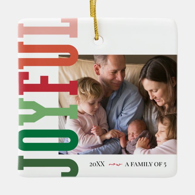 Glatt Helgdag för ny familjemedlem Julgransprydnad Keramik (Framsida)