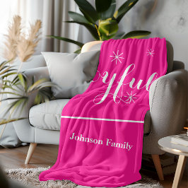 Glatt Helgdag Gift! Modern skript, Chic Shock rosa Fleecefilt