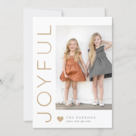 Glatt Hjärtjusterbart FÄRG-fotokort för Helgdag Julkort