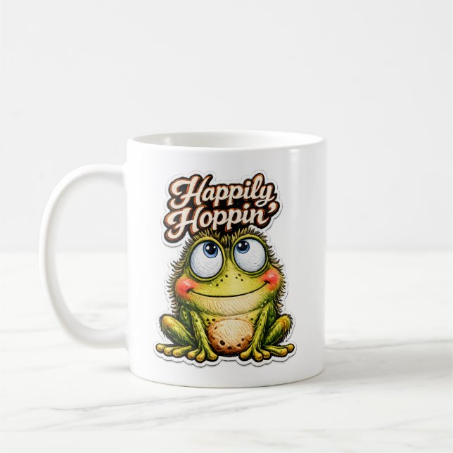 🐸 Glatt hoppande – Söt grodkaffekopp ☕✨ Kaffemugg (Vänster)