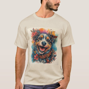 Glatt hund i akvarellstil t shirt